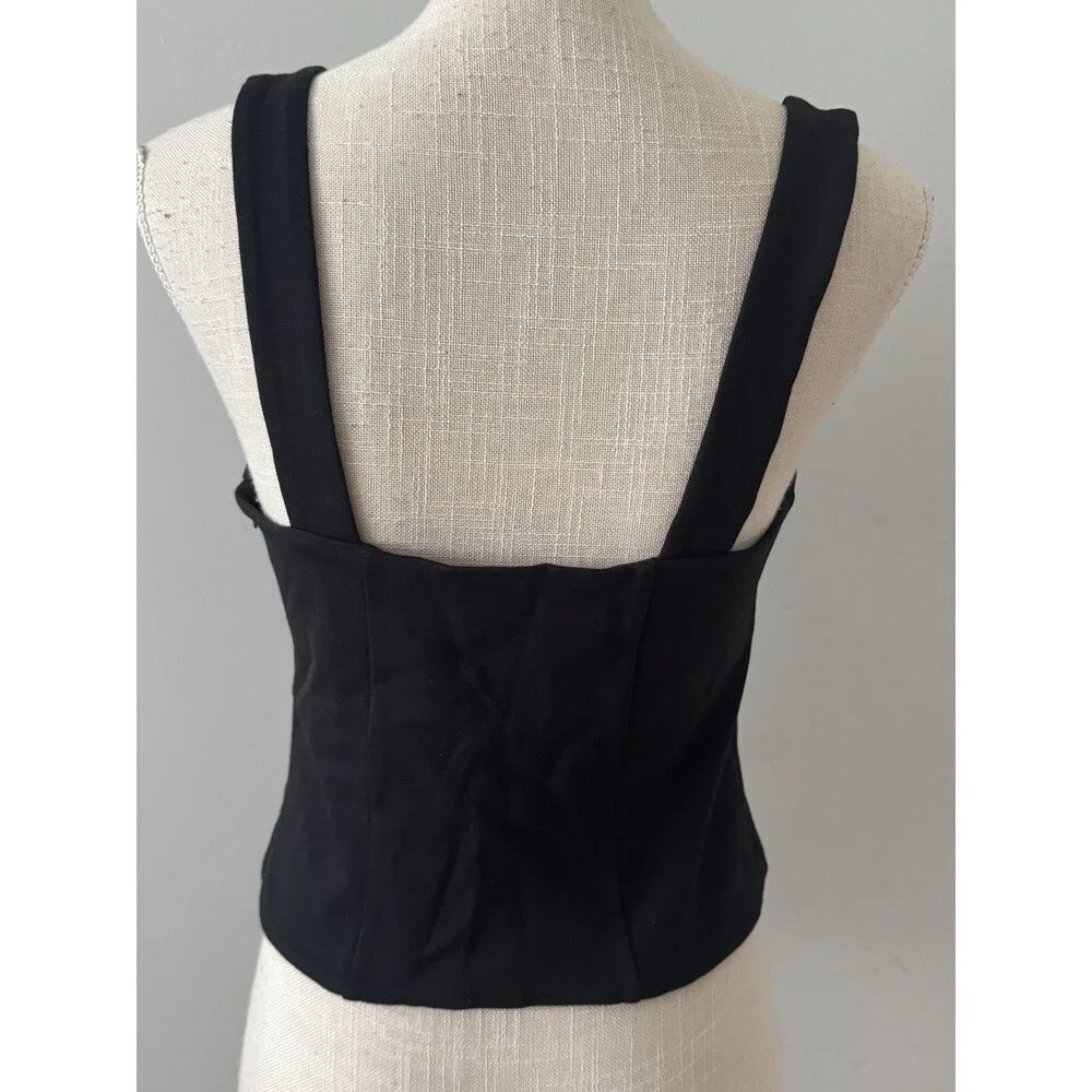J.Crew Corset Top In Black Stretch Ponte Women's Size M